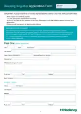 Housing Register Application Form Template