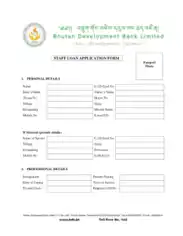 Staff Loan Application Form Template