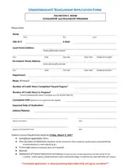 Undergraduate Scholarship Application Form Template