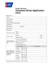 Volunteer Driver Application Form Template