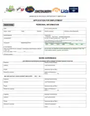 Journeys Job Application Form Template