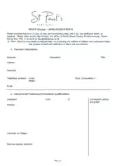 Youth Job Application Form Template
