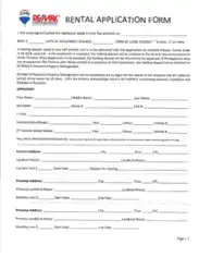 Blank Rental Application Form Templates