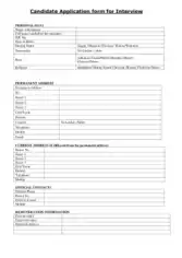 Candidate Interview Application Form Templates