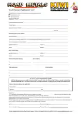 Credit Account Application Form Templates