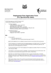 Employment Pass Application Form Templates