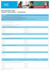 Pre Interview Application Form Templates