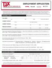 Private Company Employment Application Form Template