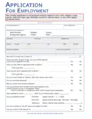 Sample Pdf Employment Application Form Template