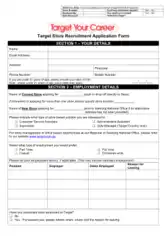 Target Employment Application Form Template