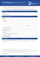 Job Vacancy Application Form Template