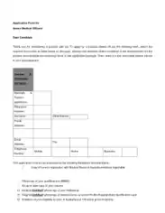 Medical Application Form Doc Template