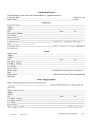 Free Download PDF Books, Construction Contract Agreement Form Template