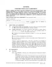 Free Download PDF Books, Construction Loan Agreement Template