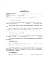 Free Download PDF Books, Employee Contract Agreement Template