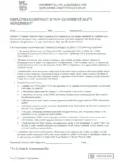 Employee Staff Confidentiality Agreement Template