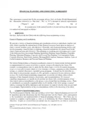 Financial Consulting Agreement Form Template