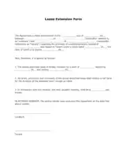 Lease Extension Agreement Form Template