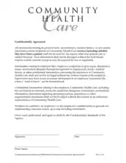 Medical Personal Confidentiality Agreement Template
