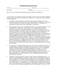Non Disclosure Agreement Short Form Template