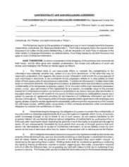 Non Disclosure Confidentiality Agreement Form Template