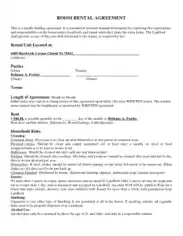 Printable Room Rental Agreement Form Template