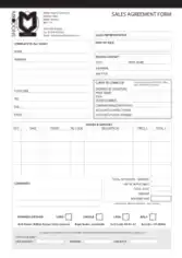 Sales Agreement Form Example Template