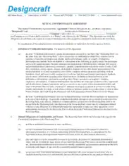 Sample Mutual Confidentiality Agreement Template