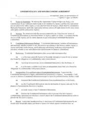 Sample Non Disclosure Confidentiality Agreement Form Template