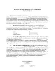 Sample Real Estate Purchase Agreement Form Template