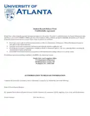 Sample Student Confidentiality Agreement Form Template