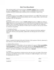 Free Download PDF Books, Short Term House Rental Agreement Form Template