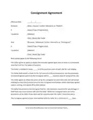 Simple Consignment Agreement Form PDF Template