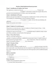 Free Download PDF Books, Simple Month To Month Rental Agreement Form Template