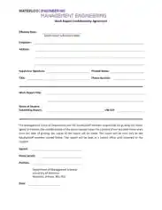 Free Download PDF Books, Work Report Confidentiality Agreement Template