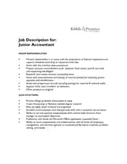 Free Download PDF Books, Junior Accountant Job Description Template