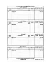 Blank Accounting Journal Ledger Form Template