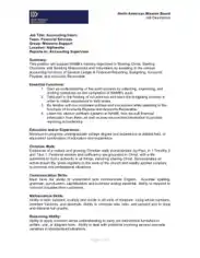 General Accounting Intern Job Description Template