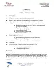 Agenda for First Safety Committee Meeting