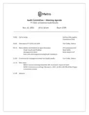 Audit Committee Meeting Agenda Format