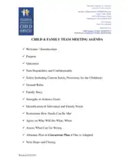 Child and Family Team Meeting Agenda