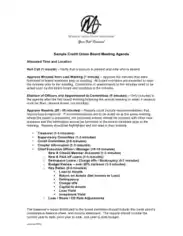 Free Download PDF Books, Credit Union Meeting Agenda