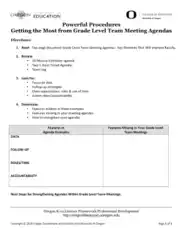 Grade Level Team Meeting Agenda