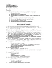 HVAC Sales Meeting Agenda