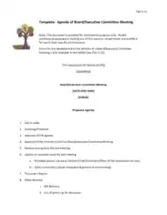 Sample Executive Committee Meeting Agenda