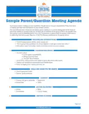Sample Parent Guardian Meeting Agenda