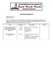 Free Download PDF Books, School Staff Meeting Agenda