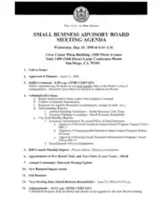 Free Download PDF Books, Small Business Advisory Meeting Agenda
