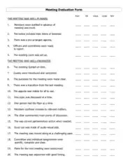 Free Download PDF Books, Meeting Evaluation Feedback Form