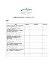 Free Download PDF Books, Sample Board Meeting Evaluation Form